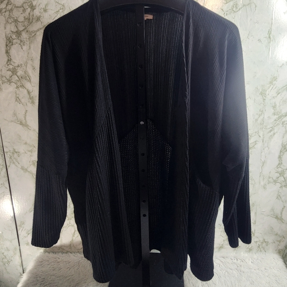 Maurices Black Ribbed Knit Duster